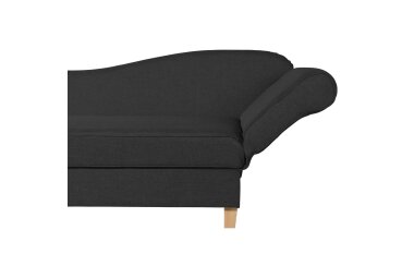 Recamiere mit Armteil rechts klappbar Katia Bezug Flachgewebe Buche natur / schwarz 22667