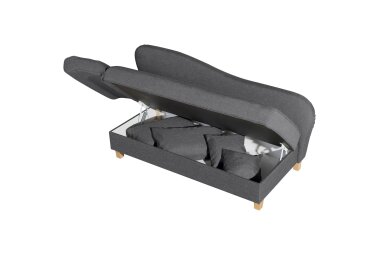 Recamiere mit Armteil links klappbar Katia Bezug Flachgewebe Buche natur / graphit 22670