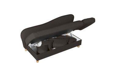 Recamiere mit Armteil rechts klappbar Katia Bezug Flachgewebe Buche natur / sckoko 22675