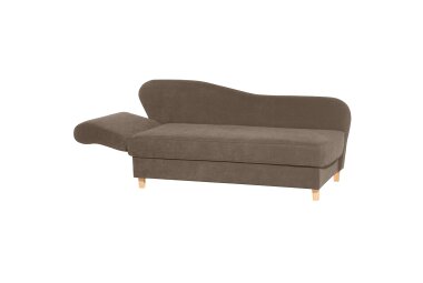 Recamiere mit Armteil links klappbar Katia Bezug Veloursstoff Buche natur / sahara 22684