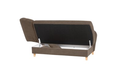 Recamiere mit Armteil links klappbar Katia Bezug Veloursstoff Buche natur / sahara 22684