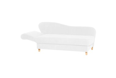 Recamiere mit Armteil links klappbar Katia Bezug Veloursstoff Buche natur / creme 22691