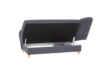 Recamiere mit Armteil rechts klappbar Katia Bezug Veloursstoff Buche natur / anthrazit 22697