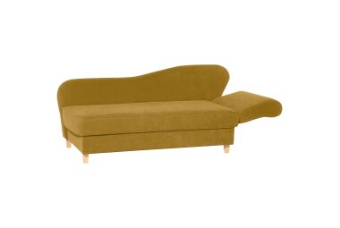 Recamiere mit Armteil rechts klappbar Katia Bezug Veloursstoff Buche natur / mais 22699