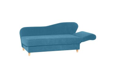 Recamiere mit Armteil rechts klappbar Katia Bezug Veloursstoff Buche natur / petrol 22700