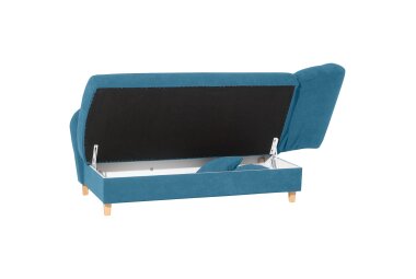 Recamiere mit Armteil rechts klappbar Katia Bezug Veloursstoff Buche natur / petrol 22700