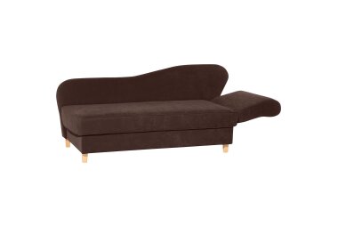 Recamiere mit Armteil rechts klappbar Katia Bezug Veloursstoff Buche natur / braun 22706