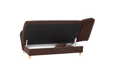Recamiere mit Armteil rechts klappbar Katia Bezug Veloursstoff Buche natur / braun 22706