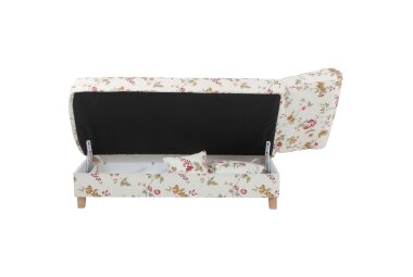 Recamiere mit Armteil rechts klappbar Katia Bezug Flachgewebe Buche natur / weiß 22709