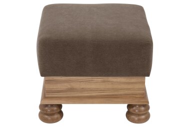 Hocker Katlin Bezug Flockstoff Eiche rustikal P43 / braun...
