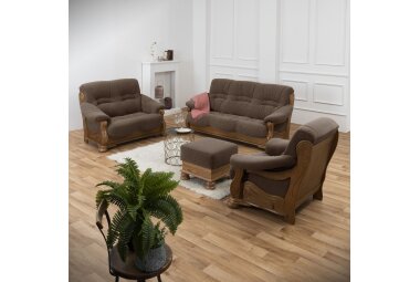 Hocker Katlin Bezug Flockstoff Eiche rustikal P43 / braun 22756