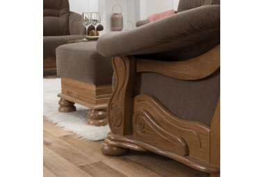 Hocker Katlin Bezug Flockstoff Eiche rustikal P43 / braun 22756