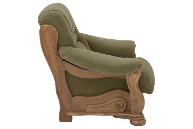 Sessel Katlin Bezug Flockstoff Eiche rustikal P43 / grün 22759
