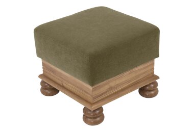 Hocker Katlin Bezug Flockstoff Eiche rustikal P43 /...