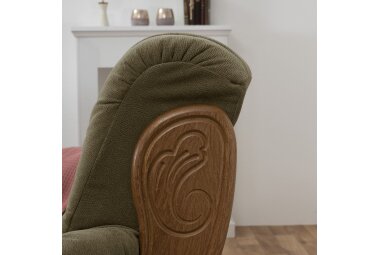 Hocker Katlin Bezug Flockstoff Eiche rustikal P43 / grün 22760