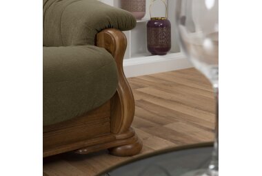 Hocker Katlin Bezug Flockstoff Eiche rustikal P43 / grün 22760