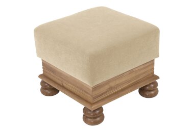 Hocker Katlin Bezug Flockstoff Eiche rustikal P43 / sand...