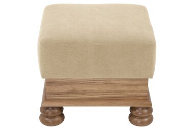 Hocker Katlin Bezug Flockstoff Eiche rustikal P43 / sand...