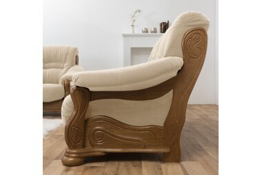 Hocker Katlin Bezug Flockstoff Eiche rustikal P43 / sand 22764