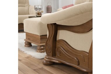 Hocker Katlin Bezug Flockstoff Eiche rustikal P43 / sand 22764