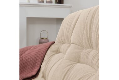 Hocker Katlin Bezug Flockstoff Eiche rustikal P43 / sand 22764