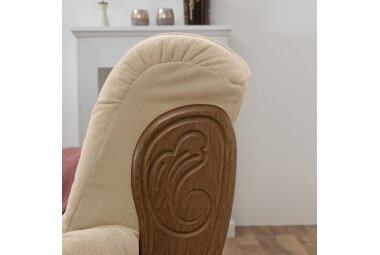 Hocker Katlin Bezug Flockstoff Eiche rustikal P43 / sand 22764