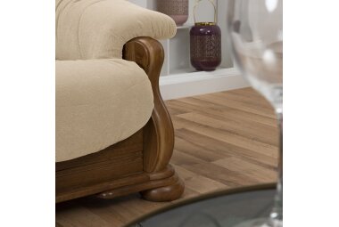 Hocker Katlin Bezug Flockstoff Eiche rustikal P43 / sand 22764