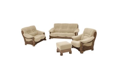 Hocker Katlin Bezug Flockstoff Eiche rustikal P43 / sand 22764