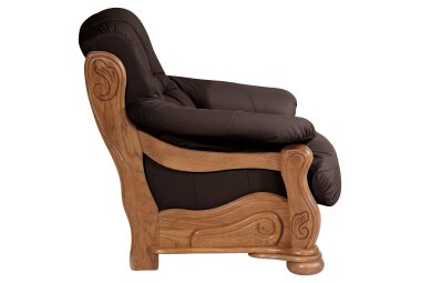 Sessel Katlin Bezug Echtleder Eiche rustikal P43 / braun 22767