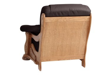 Sessel Katlin Bezug Echtleder Eiche rustikal P43 / braun 22767