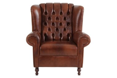 Ohrenbackensessel Katreen Bezug Wischleder Buche nussbaum...