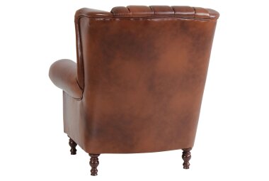 Ohrenbackensessel Katreen Bezug Wischleder Buche nussbaum dunkel / braun 22784