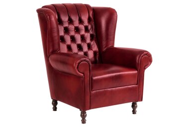 Ohrenbackensessel Katreen Bezug Wischleder Buche nussbaum...