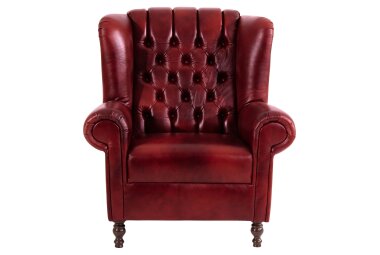 Ohrenbackensessel Katreen Bezug Wischleder Buche nussbaum...