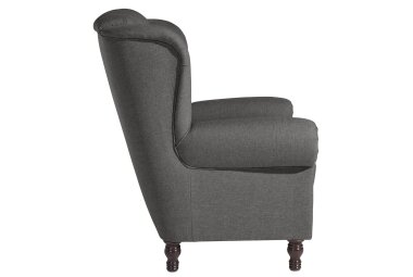 Ohrenbackensessel Katreen Bezug Flachgewebe Buche nussbaum dunkel / anthrazit 22799