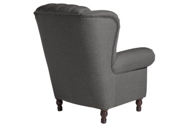 Ohrenbackensessel Katreen Bezug Flachgewebe Buche nussbaum dunkel / anthrazit 22799