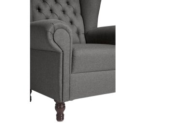 Ohrenbackensessel Katreen Bezug Flachgewebe Buche nussbaum dunkel / anthrazit 22799