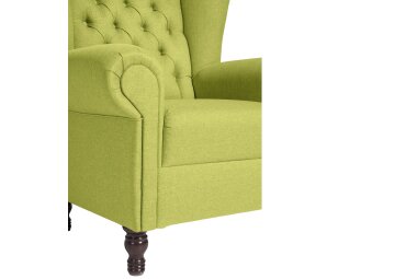 Ohrenbackensessel Katreen Bezug Flachgewebe Buche nussbaum dunkel / apfel 22800