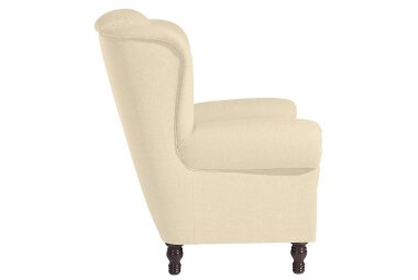 Ohrenbackensessel Katreen Bezug Flachgewebe Buche nussbaum dunkel / beige 22801