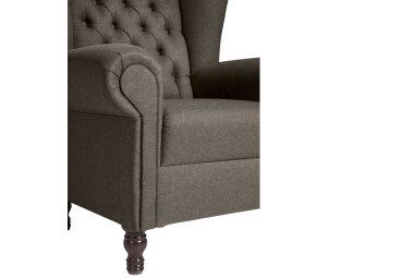 Ohrenbackensessel Katreen Bezug Flachgewebe Buche nussbaum dunkel / braun 22802