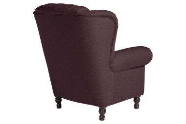 Ohrenbackensessel Katreen Bezug Flachgewebe Buche nussbaum dunkel / burgund 22803