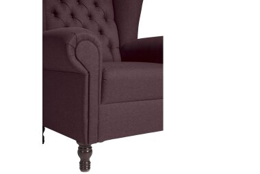 Ohrenbackensessel Katreen Bezug Flachgewebe Buche nussbaum dunkel / burgund 22803