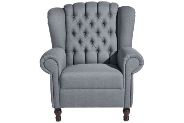 Ohrenbackensessel Katreen Bezug Flachgewebe Buche nussbaum dunkel / denim 22804