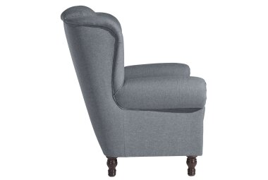 Ohrenbackensessel Katreen Bezug Flachgewebe Buche nussbaum dunkel / denim 22804