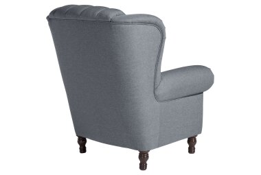 Ohrenbackensessel Katreen Bezug Flachgewebe Buche nussbaum dunkel / denim 22804