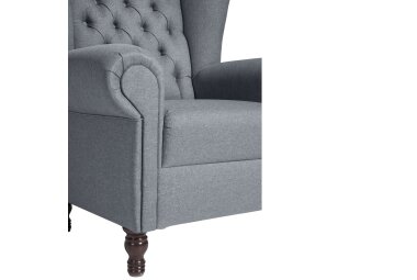 Ohrenbackensessel Katreen Bezug Flachgewebe Buche nussbaum dunkel / denim 22804