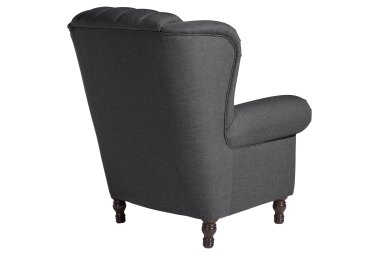 Ohrenbackensessel Katreen Bezug Flachgewebe Buche nussbaum dunkel / graphit 22805