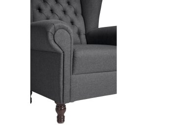 Ohrenbackensessel Katreen Bezug Flachgewebe Buche nussbaum dunkel / graphit 22805