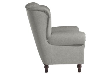 Ohrenbackensessel Katreen Bezug Flachgewebe Buche nussbaum dunkel / hellgrau 22806