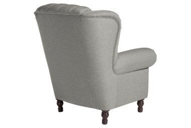 Ohrenbackensessel Katreen Bezug Flachgewebe Buche nussbaum dunkel / hellgrau 22806